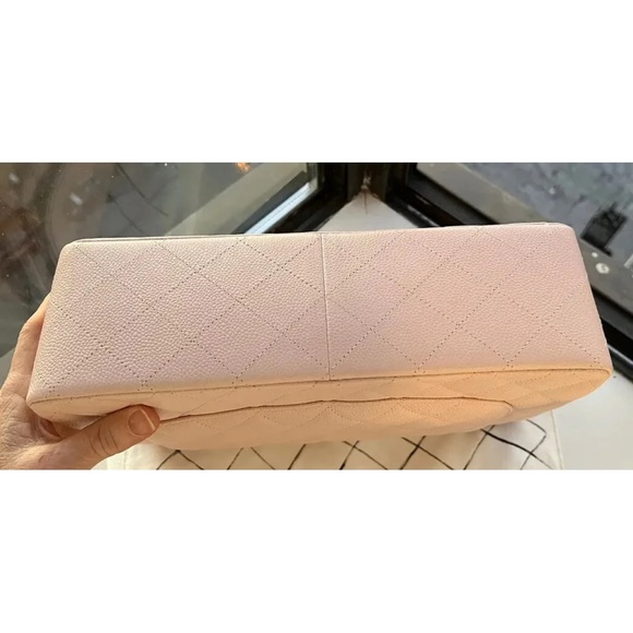 NWT Chanel Classic JUMBO LIGHT PINK Caviar Double Flap Bag Silver HW - Picture 7 of 16